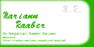 mariann raaber business card